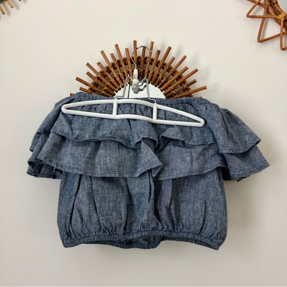 Express Off The Shoulder Ruffle Crop Top, size S - Picture 3 of 6